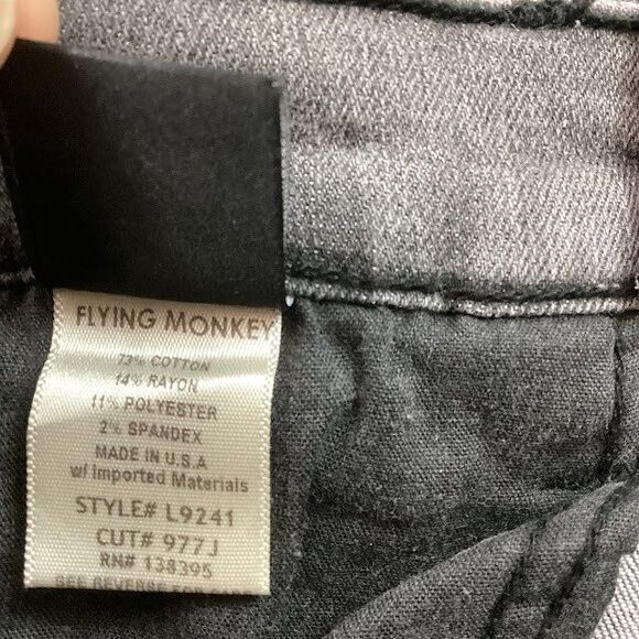 Flying Monkey Jeans -Women's Sz 25 -Gray -Skinny - Cotton/Polyester/Rayon- NWT! - Picture 10 of 14